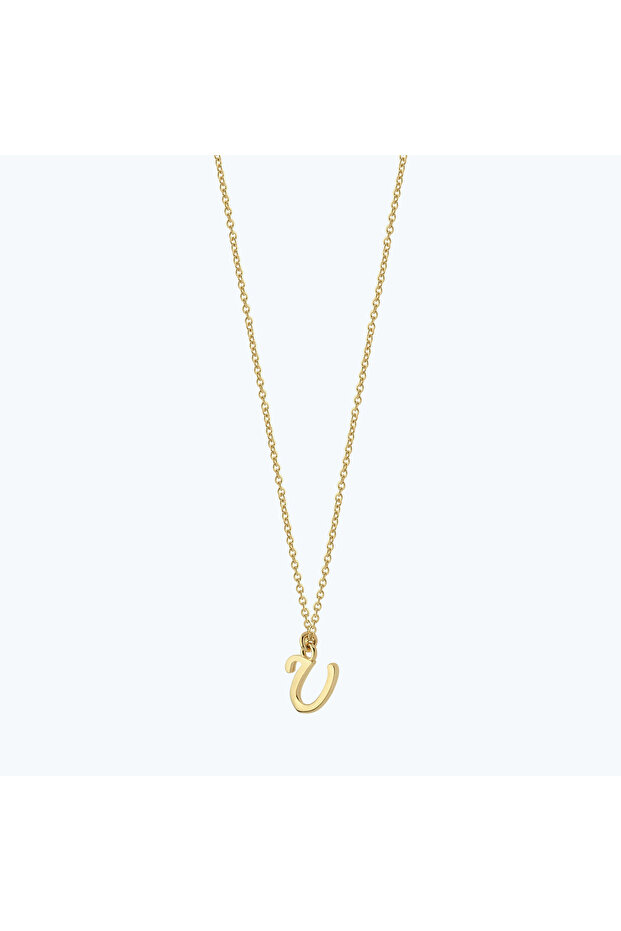 Altın U Harfi Kolye - 1
