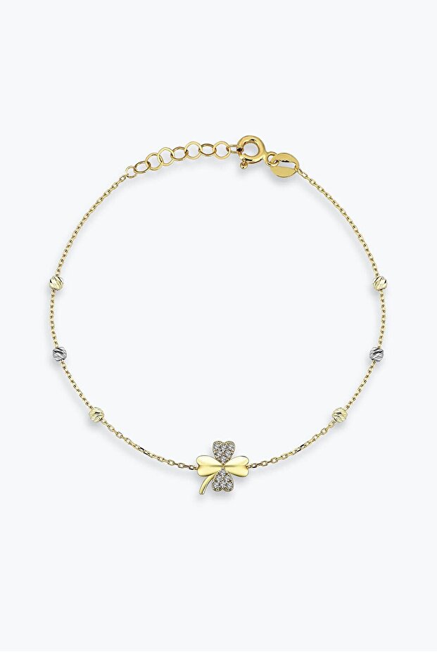 Altın Yonca Kolye Bileklik Set - 6