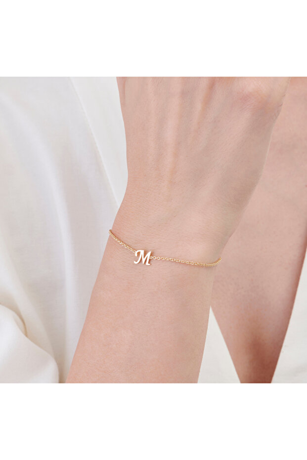 Altın M Harfi Bileklik - 4