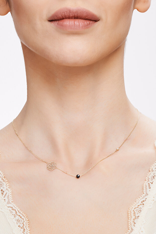 Pırlanta Gül Kolye - 3