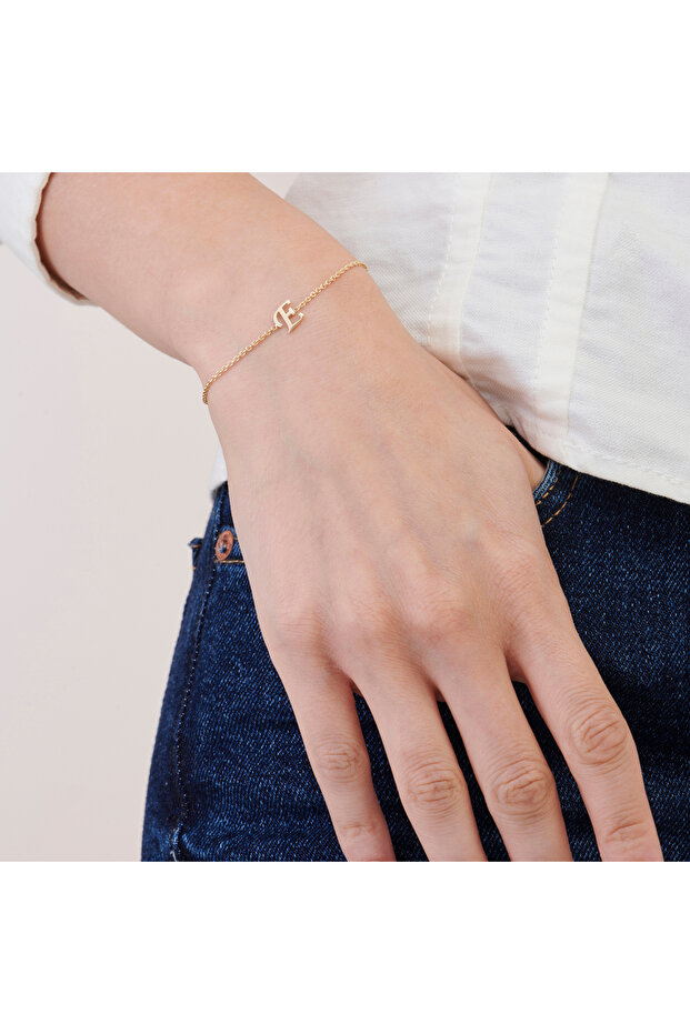 Altın E Harfi Bileklik - 4