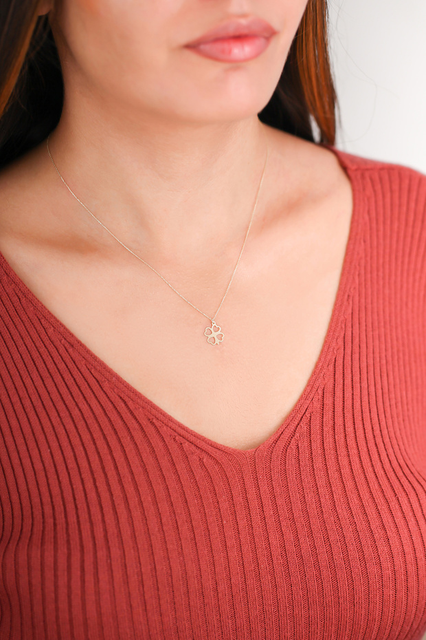 Altın Yonca Kolye - 1