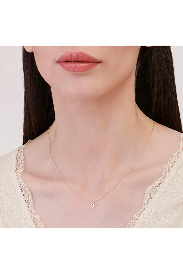 Altın Y Harfi Kolye - 4