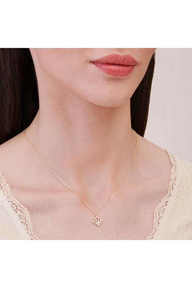 Altın Lotus Kolye - 3