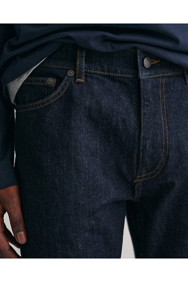 Erkek Lacivert Regular Fit Jean - 6
