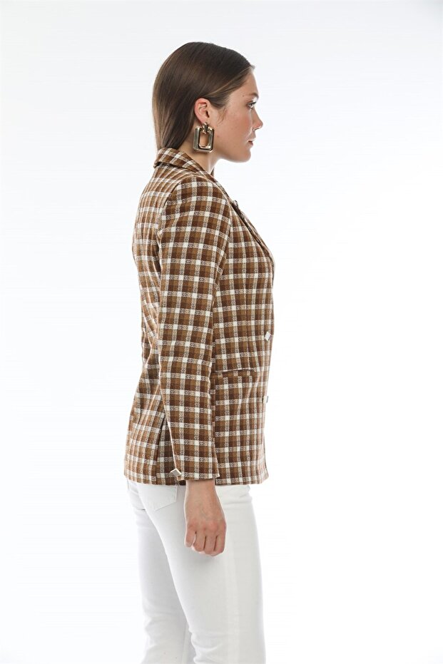 Karamel Ekose Ceket - 3