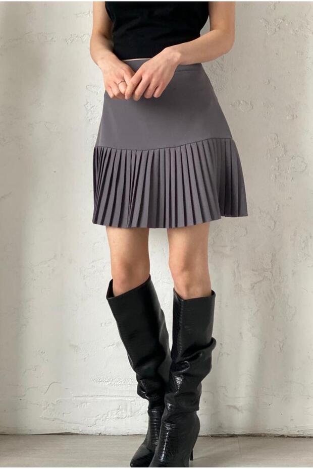 Fusta plisata antracit - 3