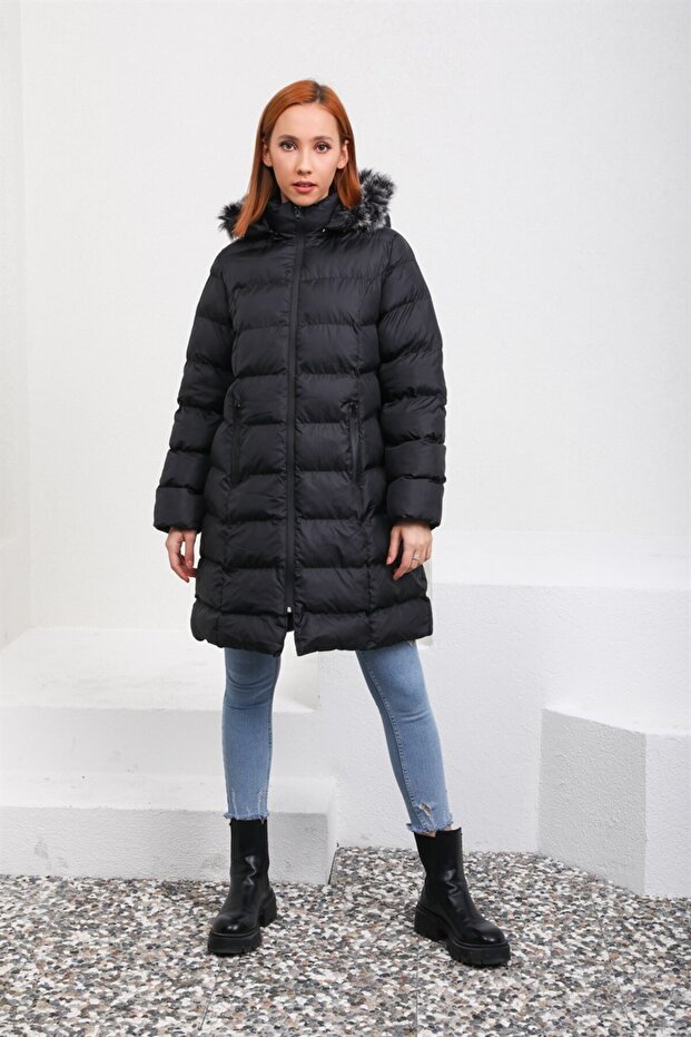 Siyah Şişme Mont - 5