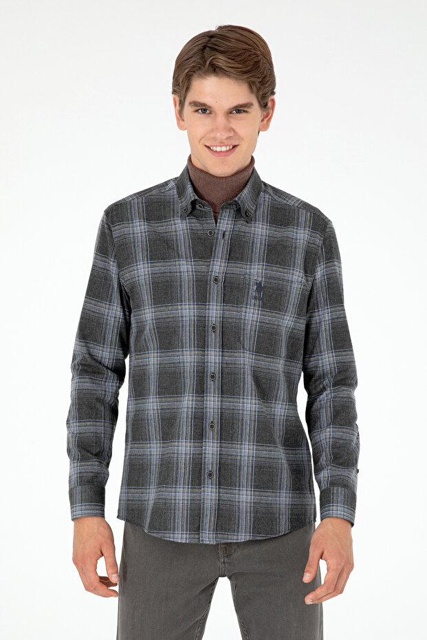 Men's Anthracite Long Sleeve Shirt 50292319 -Vr006