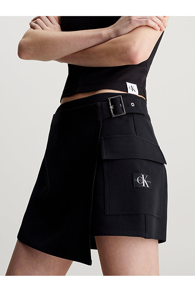 BUCKLE WRAP MINI SKORT - 3