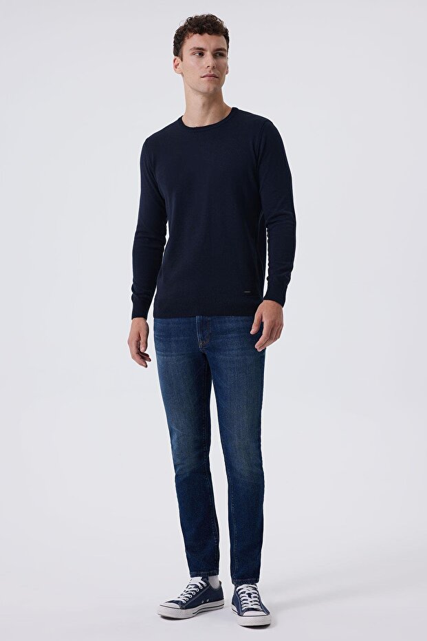 Jeff men's skinny super slim fit regular waist skinny jeans blue