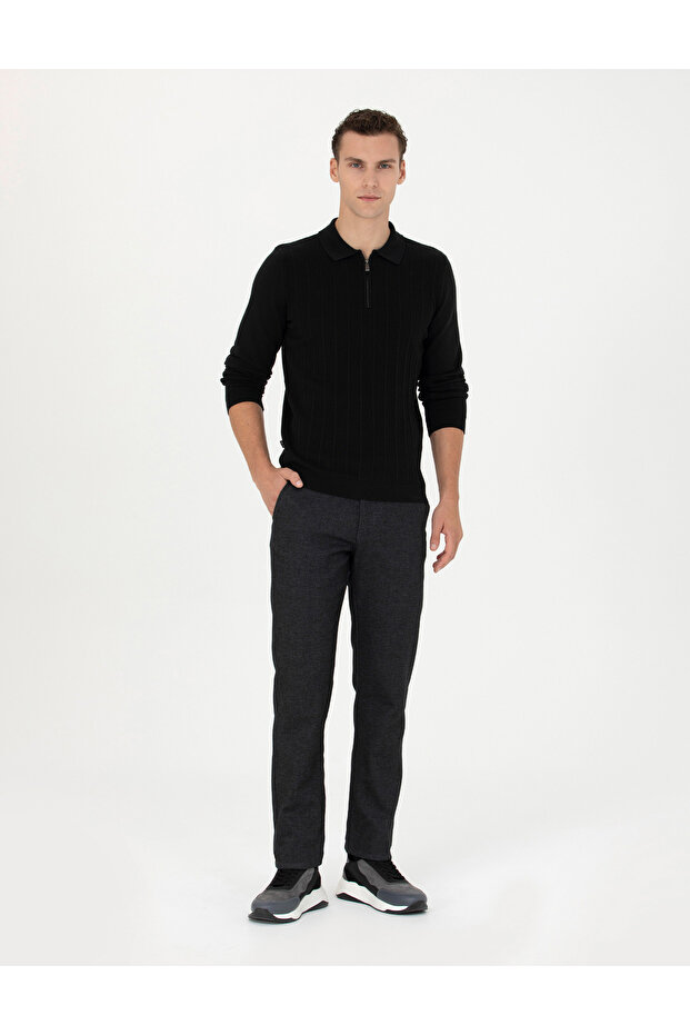Anthracite Regular Fit Canvas Trousers 50278474-Vr006