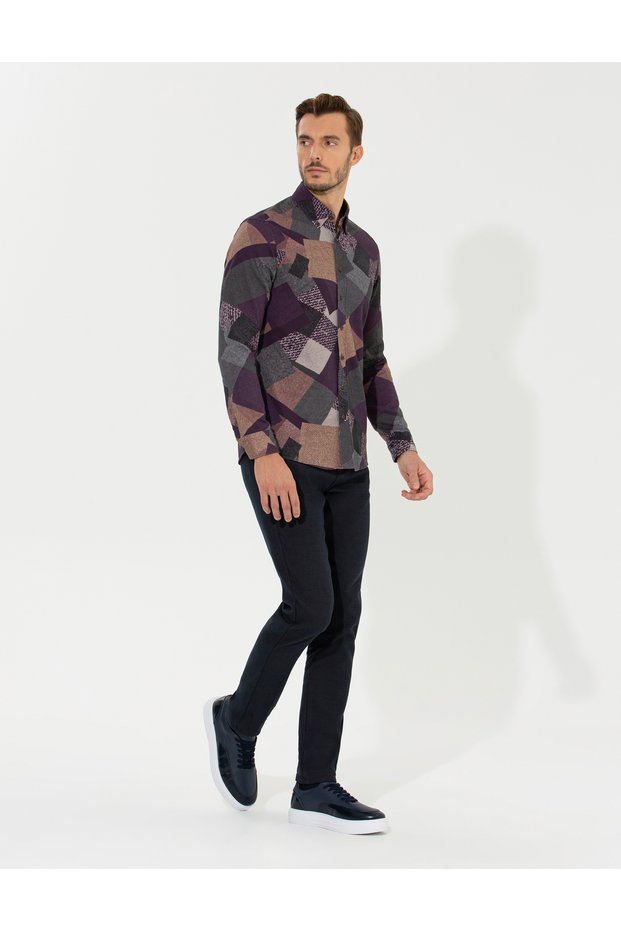 Brown Slim Fit Canvas Trousers 50255155-Vr029