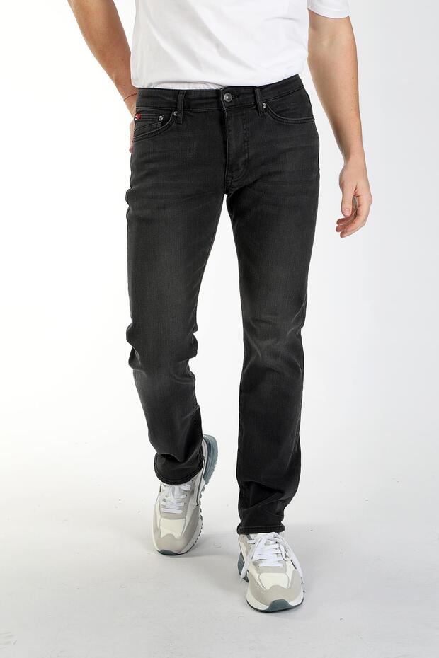 Harry Men's Straight Regular Cut Normal Waist Straight Leg Jeans Gray