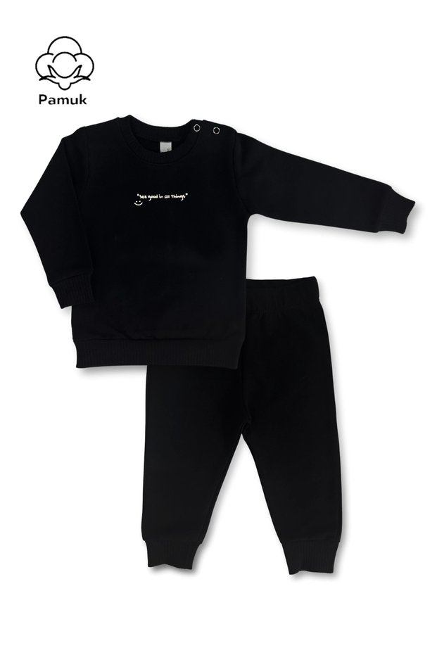 Newborn Baby Set - Seasonal Boy-Girl Top and Bottom Baby Set with Text Embroidery