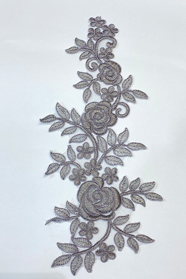 Gray Rose Pattern Lace Guipure Sconce