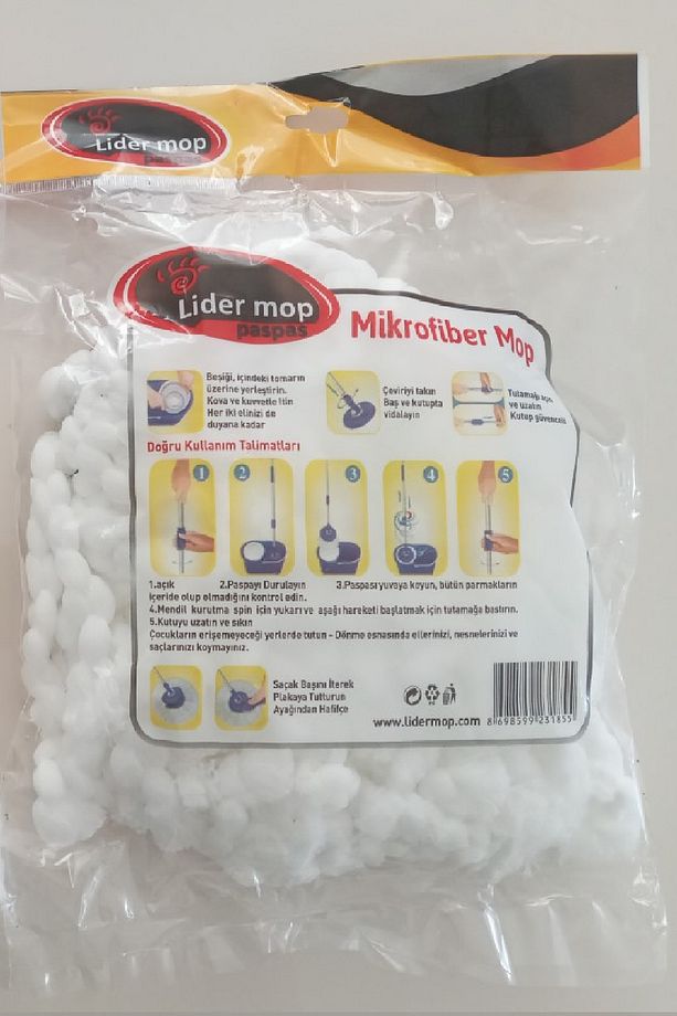 Mikrofiber Yuvarlak Mop Paspas Vileda Ucu 3 Adet - 5