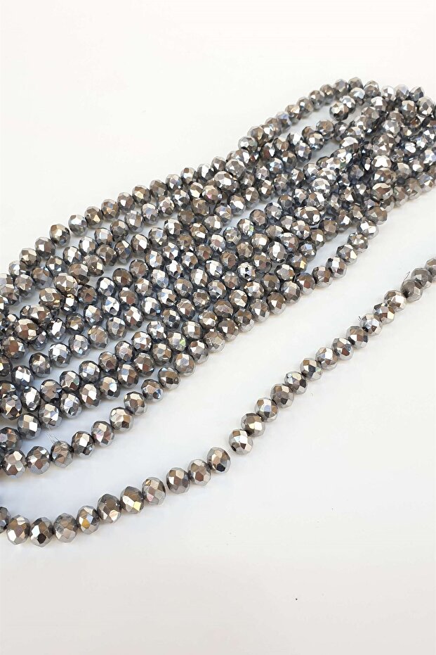 Silver Color Plated Crystal Bead 8 mm