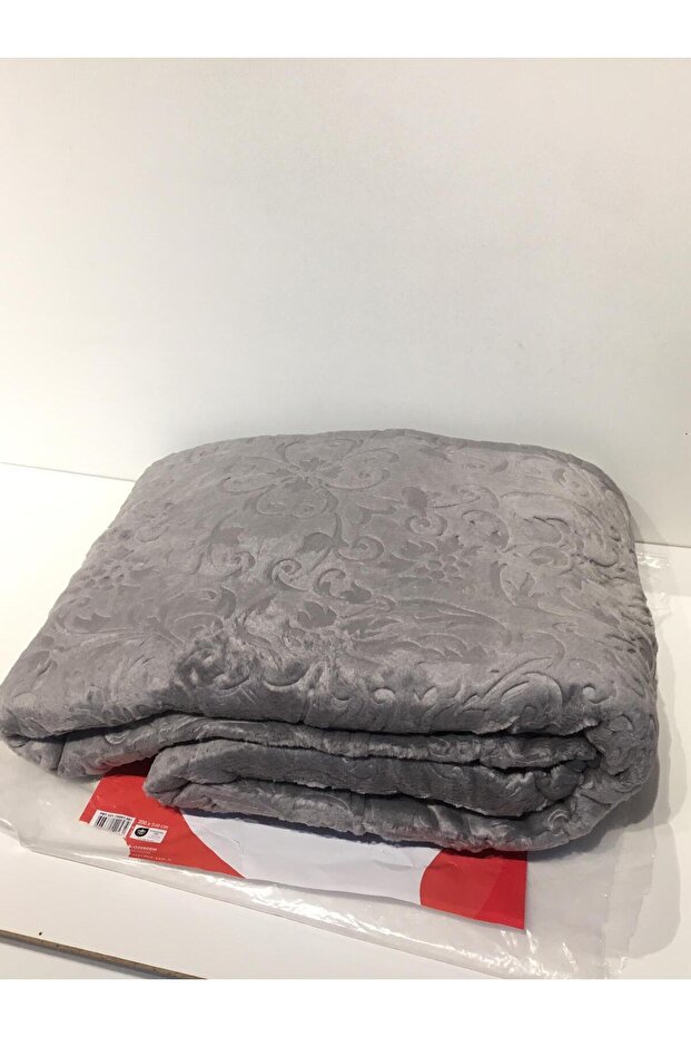 بطانية رمادية منقوشة بعلامة تجارية مزدوجة - 1