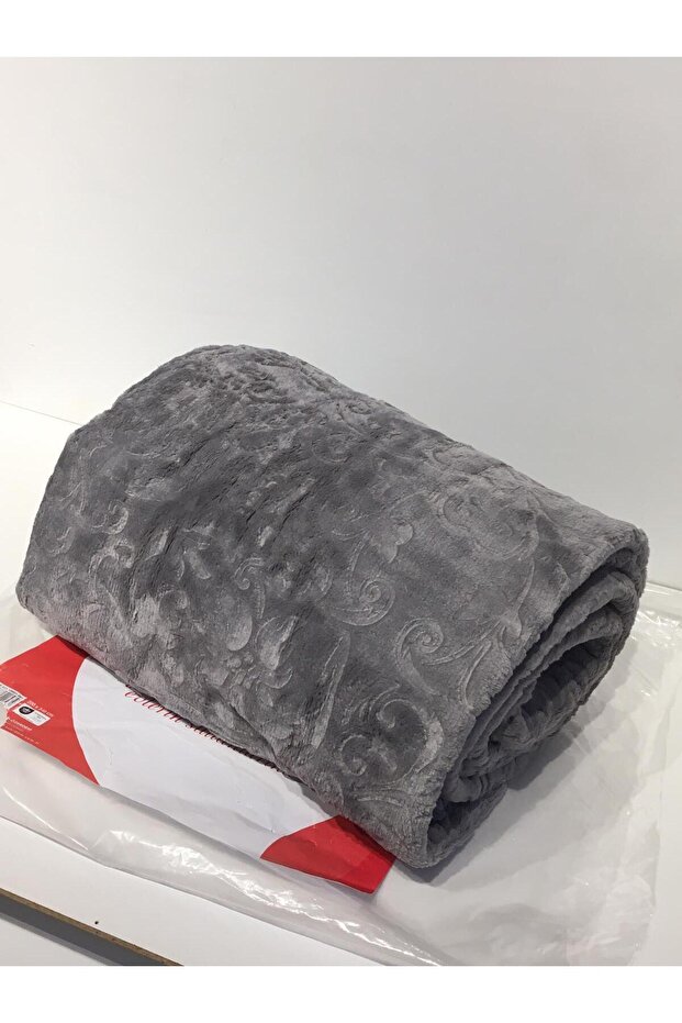 بطانية رمادية منقوشة بعلامة تجارية مزدوجة - 2