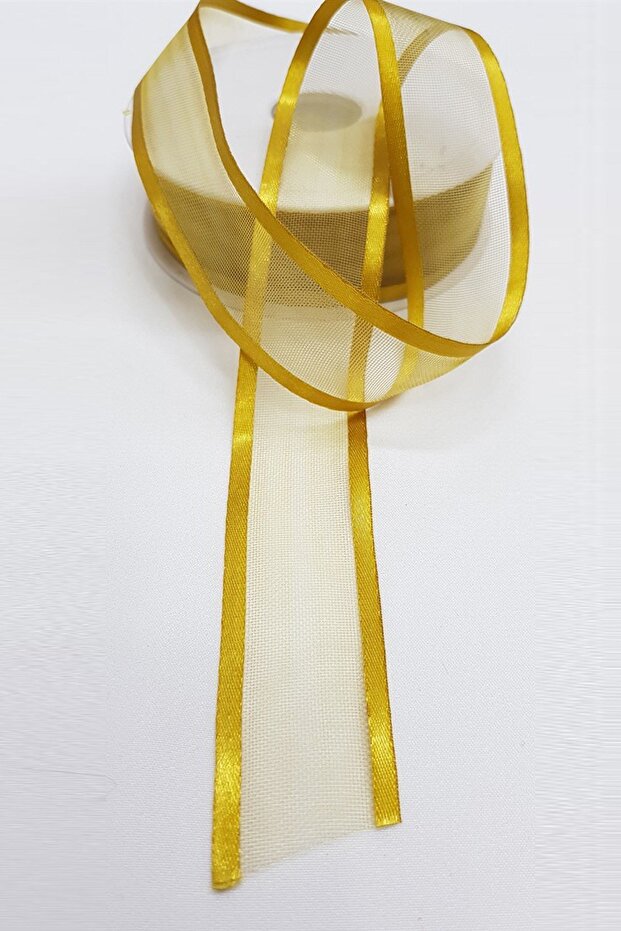Mustard Yellow Organza Satin Ribbon 2.5cm