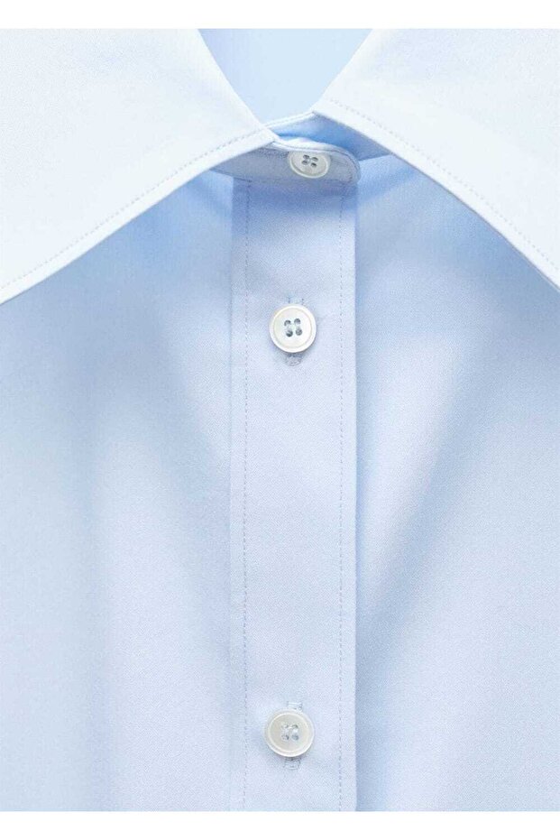 Geniş kesim poplin gömlek - 5