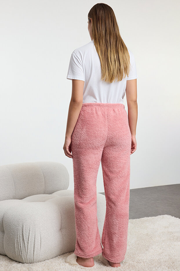 Pembe-Gri 2'li Paket Peluş Örme Pijama Altı THMAW25PJ00003 - 6
