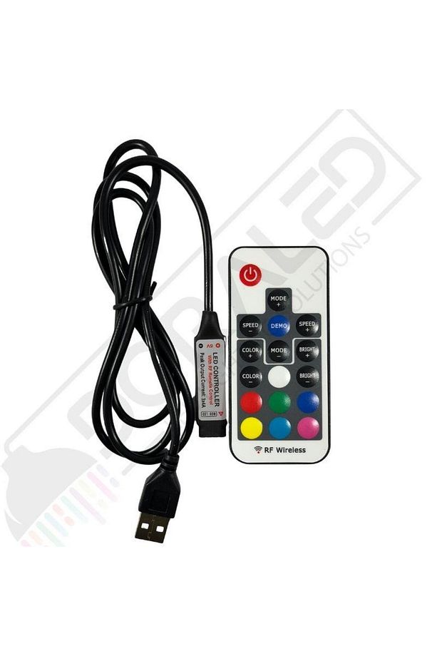 Rgb Kontrol Modülü Rf Usb Giriş 5-24 Volt Led Şerit Için - 1
