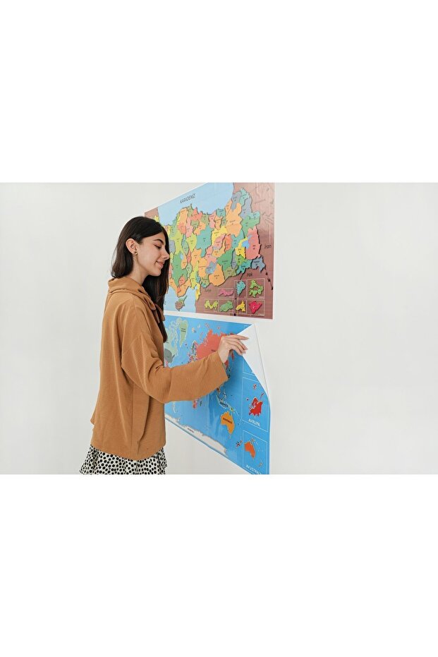مجموعة خريطة العالم التركية الملونة الثابتة - 5
