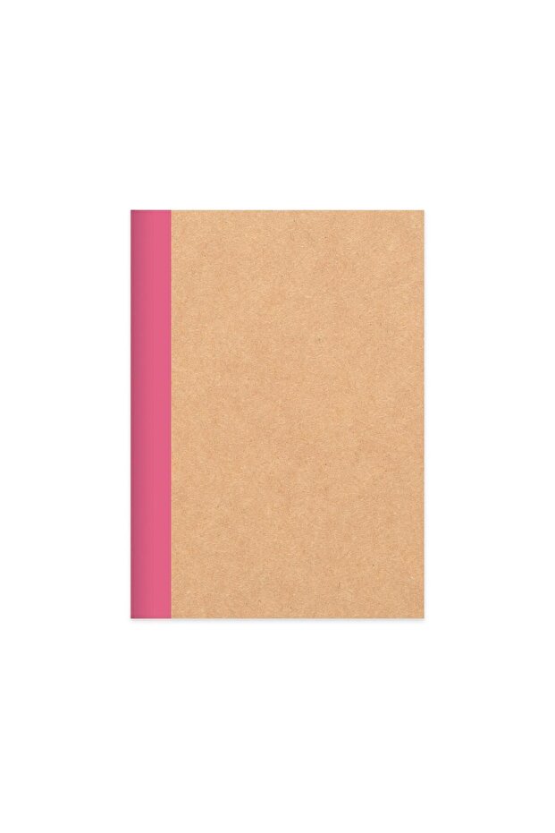 Striped Sticker Kraft Cover Notebook Pink 18.5*26 50 Pages.