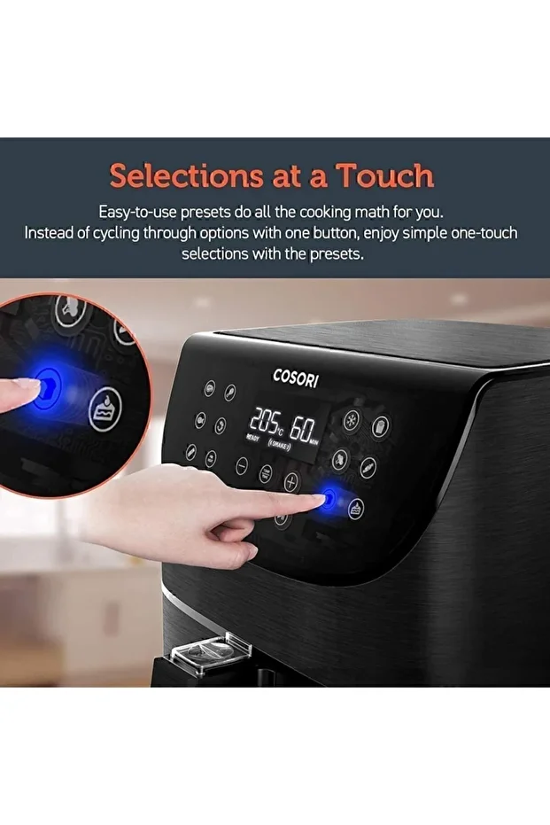Yağsız Sıcak Hava Fritözü 5,5l, Xxl, 1700w, Dijital Led Dokunmatik Ekran,11 Program - 1