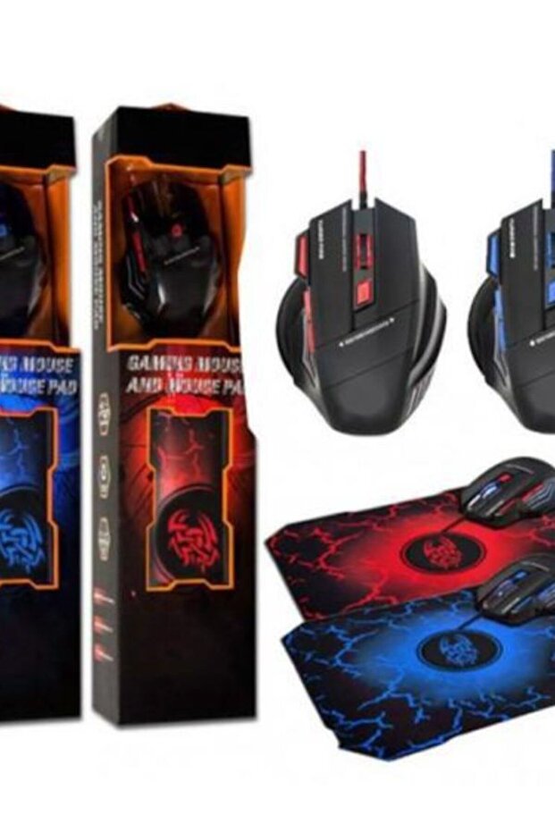 X7 Işıklı Oyuncu Mouse Mousepad Kırmızı - 2