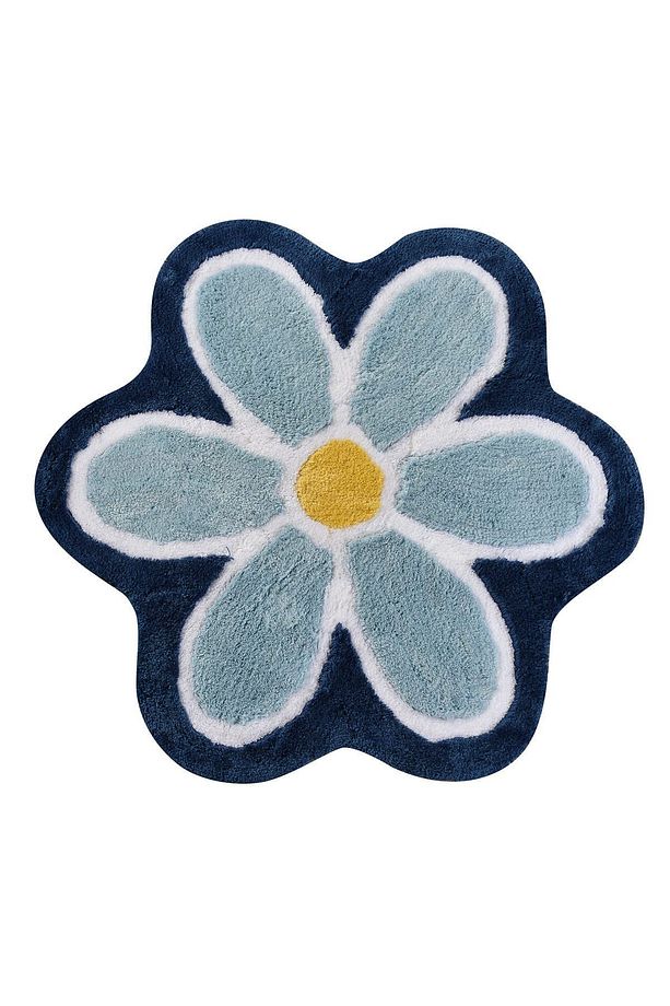 Flower Mavi Çap 90 Cm Banyo Paspası Akrilik - 2