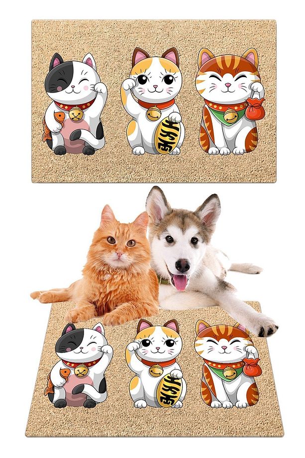 Maneki 40x60 Cm Özel Tasarım Iç Ve Dış Pvc Kapı Önü Paspasları - 1