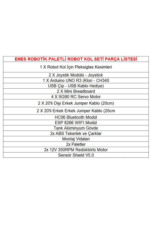 Emes Robotik Robot Kollu Tank Proje Seti - 7