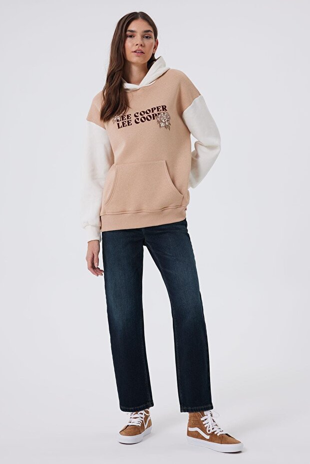 Jenny Women's Sweatshirt Beige-White