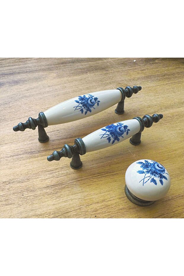 Button Porcelain Furniture Drawer Cloakroom Kitchen Cabinet Handle