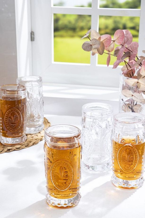 Selen Concept Fleur De Lis Model El Yapımı Cam Bardak 4'lü Set - 3