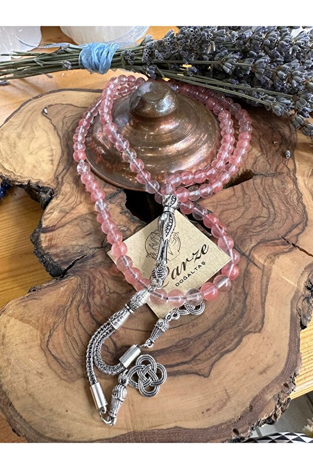 99 Strawberry Quartz Natural Stone Prayer Beads