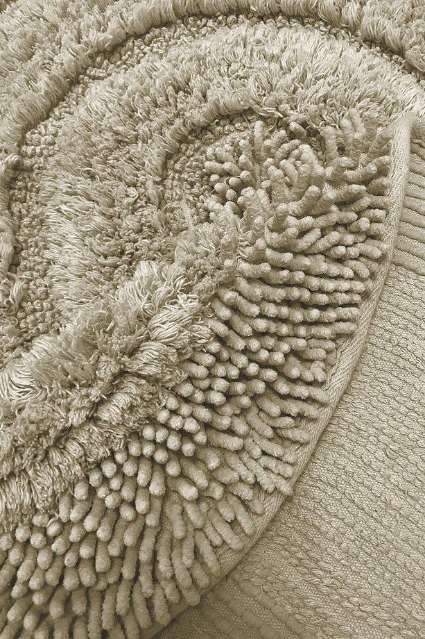 Macoronı Bej 2'li Set Klozet Takımı Banyo Paspas Seti Halısı Cotton Bpmk - 3