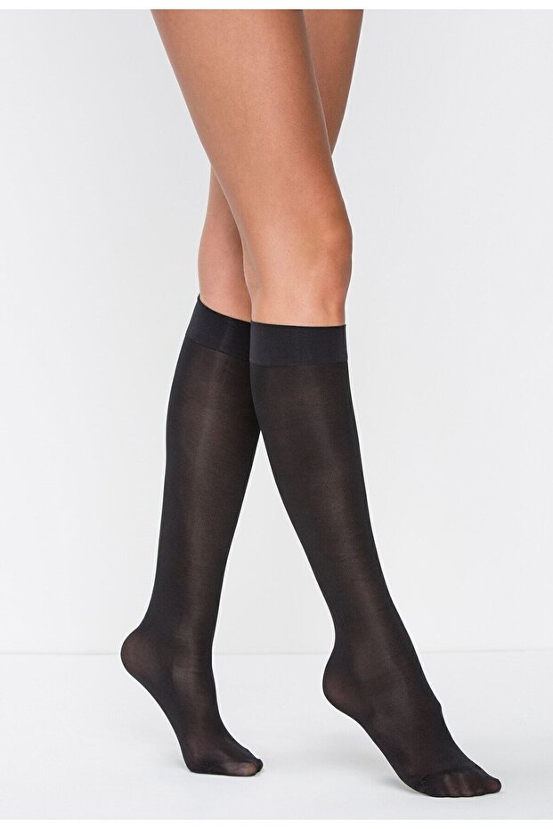 Women's Black 70 Denier Knee Socks, Pack of 12