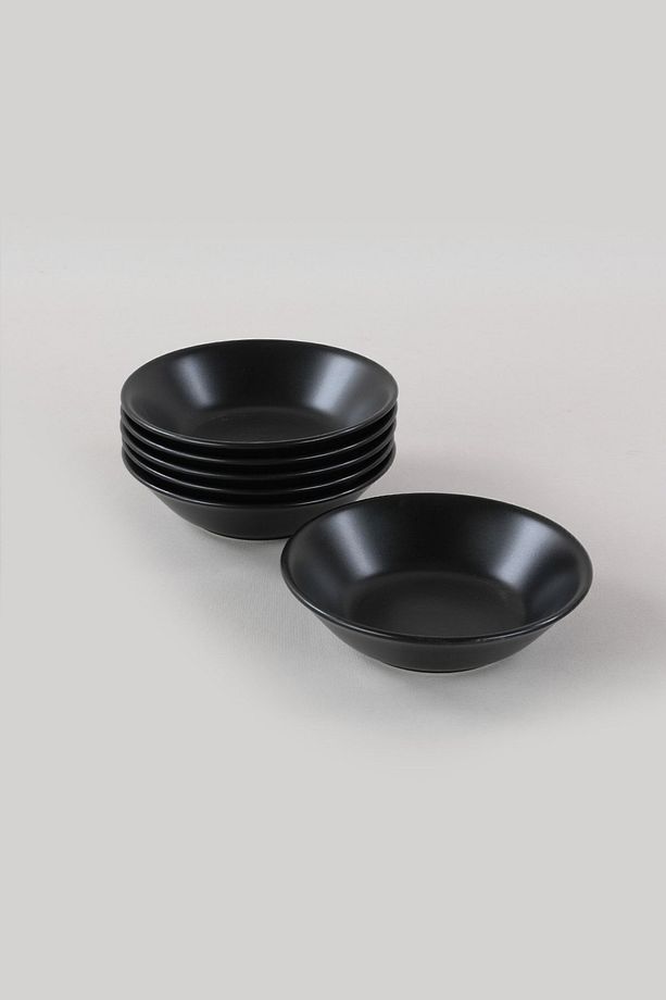 Mat Siyah Hitit  Yemek Tabağı 18 Cm 6 Adet - 4