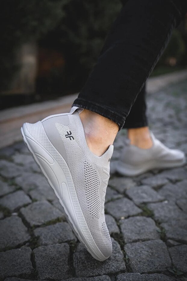Gray Men's Casual Shoes Knitwear Breathable Comfortable Lightweight Casual Sneaker