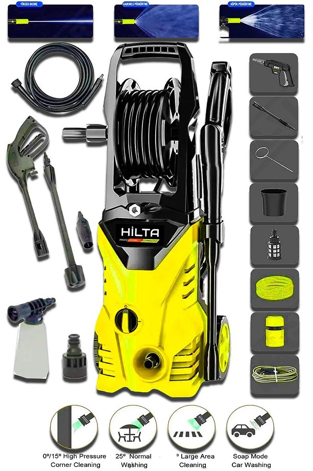 Alman 6500 W 180 Bar Bakır Sargılı Su Soğutmalı Yüksek Basınçlı Bahçe Ve Oto Yıkama Makinesi - 5