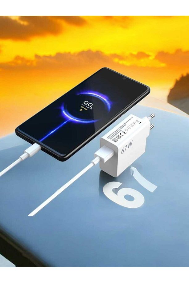 Type-C 67w (Watt) Ultra Hızlı Şarj Aleti Adaptör Kablo Set - 3