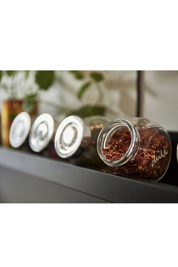 4 Adet Baharat Kavanozu Şeffaf  Cam Baharatlık Seti 8 cm 150 ml - 6