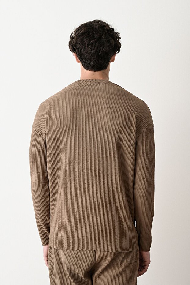 Erkek Oversize Fitilli Sweatshirt - 4