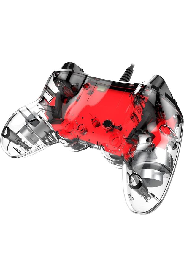 وحدة تحكم سلكية مضيئة مدمجة لجهاز بلاي ستيشن 4 - أحمر - 7