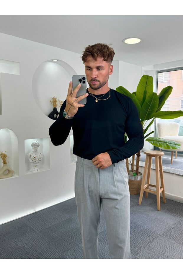 Siyah Basic Uzun Kol Badi - 2