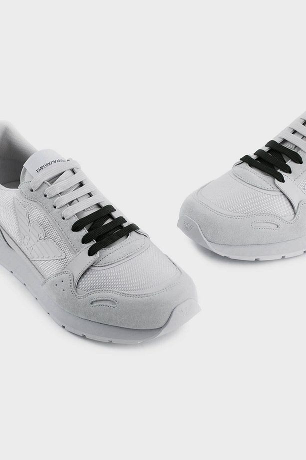 Logolu Deri Süet Sneaker Ayakkabı Erkek AYAKKABI X4X537 XN730 01786 - 5